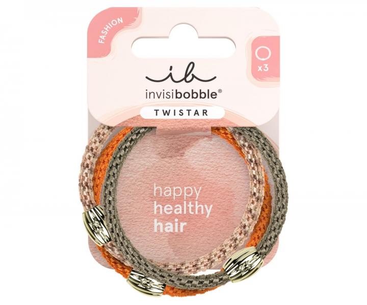 Zestaw ozdobnych gumek do w�os�w Invisibobble Twistar Orange Affaire - 3 szt.