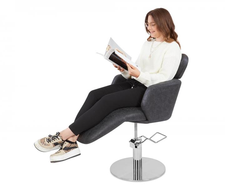 Fotel fryzjerski Sibel Ariana - ciemno szary