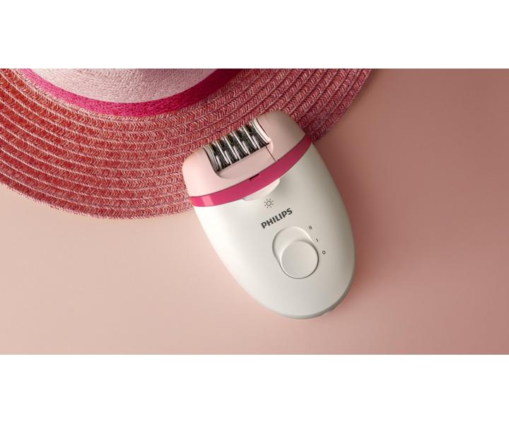 Depilator damski Philips Satinelle 4000 BRE255/00 - bia�o-r�owy