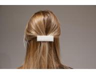 Ozdobne prostoktne spinki z perekami Eurostil Professional - 8 cm - 2 szt