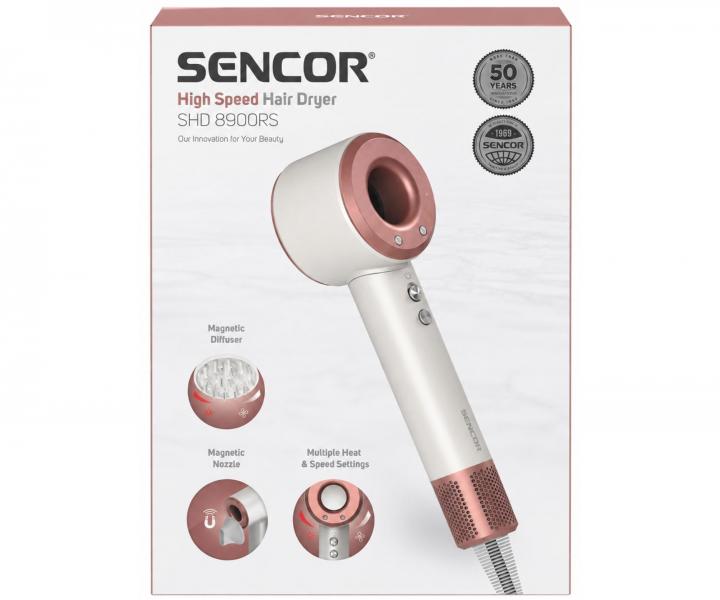 Suszarka do w�os�w z dyfuzorem Sencor High Speed Hair Dryer SHD 8900RS - 1500 W, bia�a