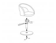 Fotel fryzjerski Weelko Wayne - okrga podstawa - czarny - II. jako - pomarszczona ekoskra, wady na toku