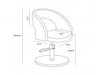 Fotel fryzjerski Weelko Wayne - okrga podstawa - czarny - II. jako - pomarszczona ekoskra, wady na toku