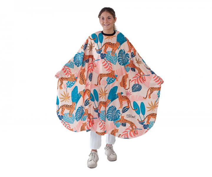 Peleryna fryzjerska do strzyenia wosw Eurostil Professional - safari - metalowy haczyk