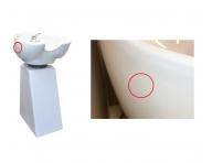 Myjnia fryzjerska wolnostoj�ca Detail - bia�a kolumna - bia�a umywalka - II. jako�� - wada na umywalce