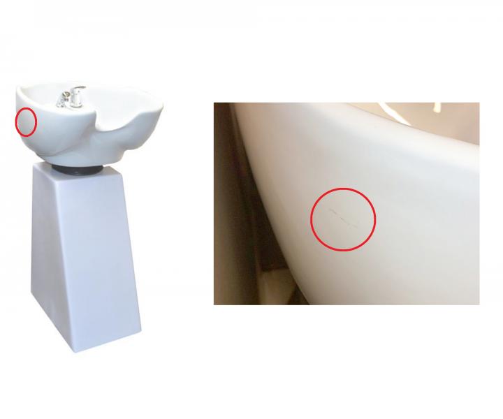 Myjnia fryzjerska wolnostoj�ca Detail - bia�a kolumna - bia�a umywalka - II. jako�� - wada na umywalce