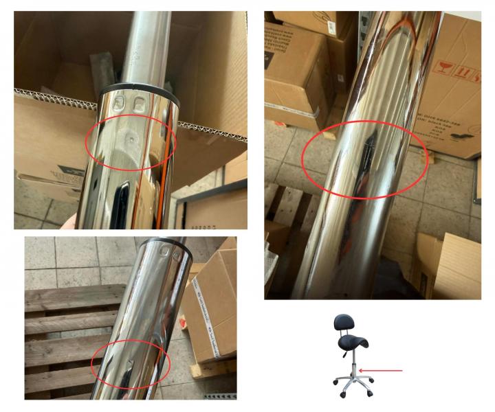 Taboret na k�kach z oparciem Detail T2- czarny (38) - II. jako�� - rysy na t�oku