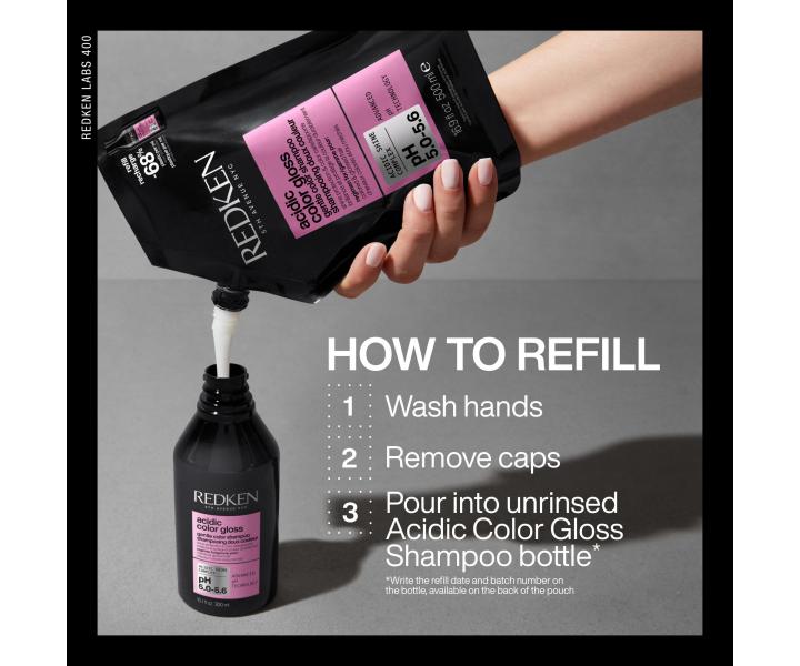 Szampon rozwietlajcy do wosw farbowanych Redken Acidic Color Gloss Gentle Color Shampoo - 500 ml - zapas