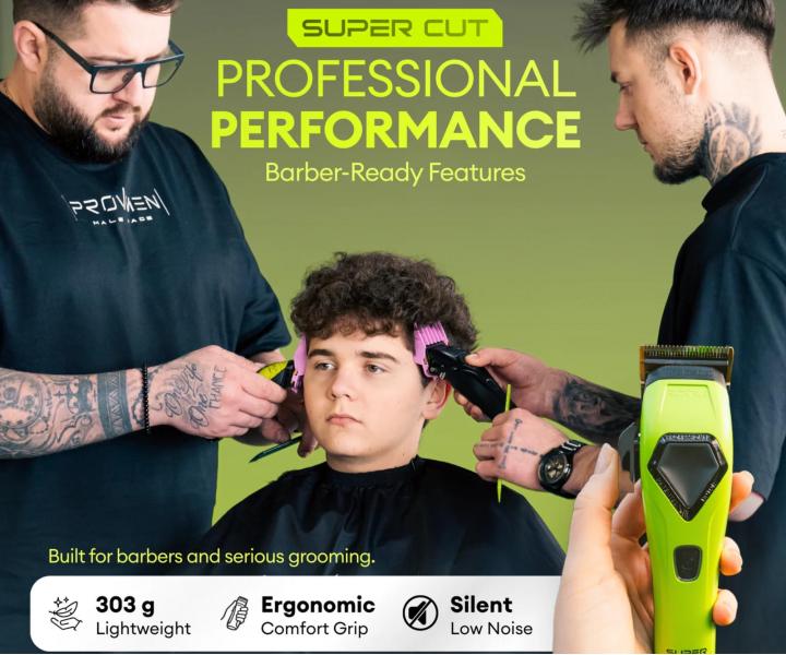 Profesjonalna maszynka do w�os�w z wymiennymi obudowami Rovra Super Cut Professional 5209 - neonowa ziele�/bia�a/czarna