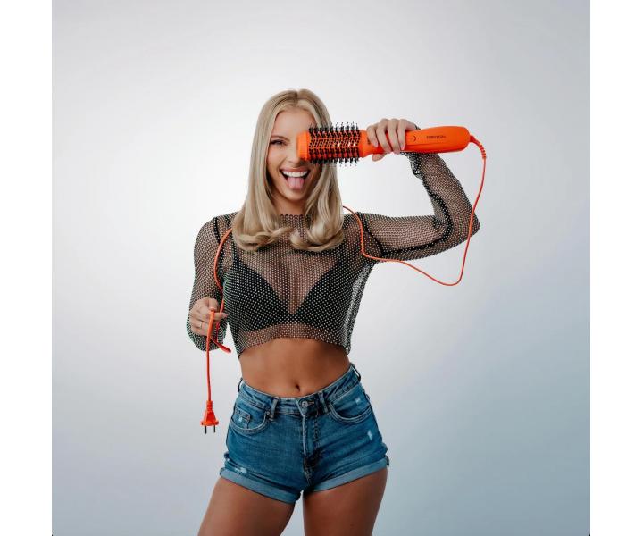 Owalna suszarko-lokwka do wosw Freylish Hot Air Brush 2.0 - 1000 W - pomaraczowa