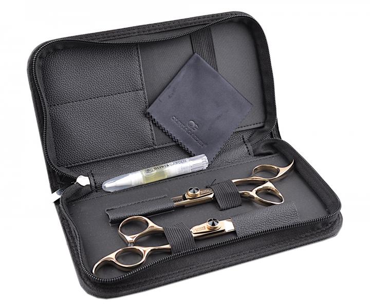 Zestaw noyczek fryzjerskich 5,75" + degawki 6,35" Olivia Garden SilkCut Black & Gold Limited