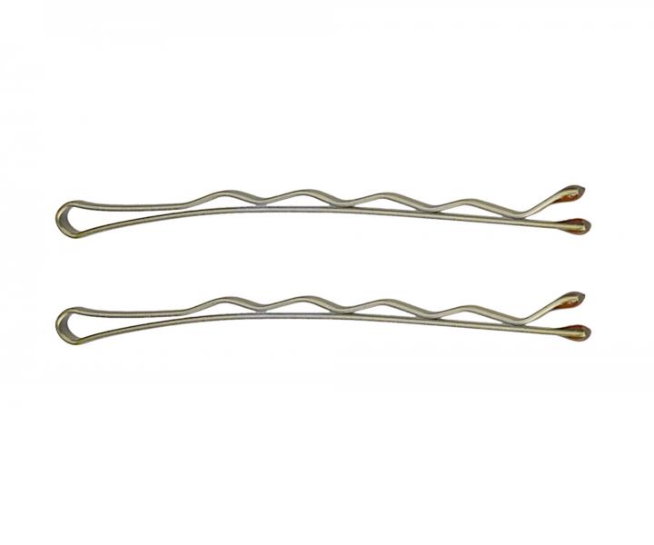 Wsuwka karbowana Eurostil Professional - 7 cm - 24 szt - czarna