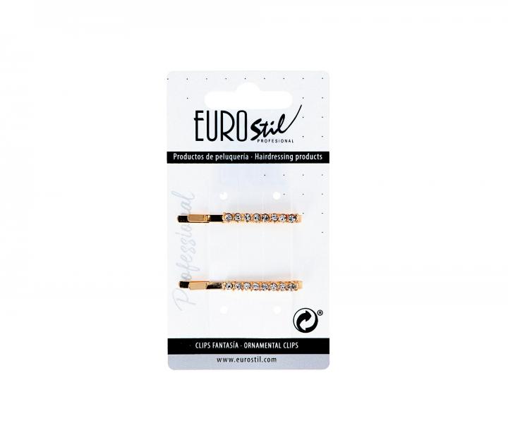 Ozdobna paska spinka z cyrkoniami Eurostil Professional - zota - 5 cm - 2 szt.