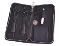 Zestaw no�yczek fryzjerskich 5,75" i dega��wek 6,35" SilkCut Pro Matt Black Olivia Garden