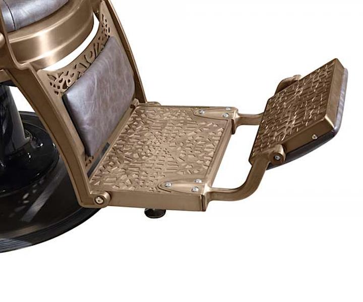 Fotel fryzjerski barberski Sibel Barburys Malone II - brzowy, mosidz patynowany