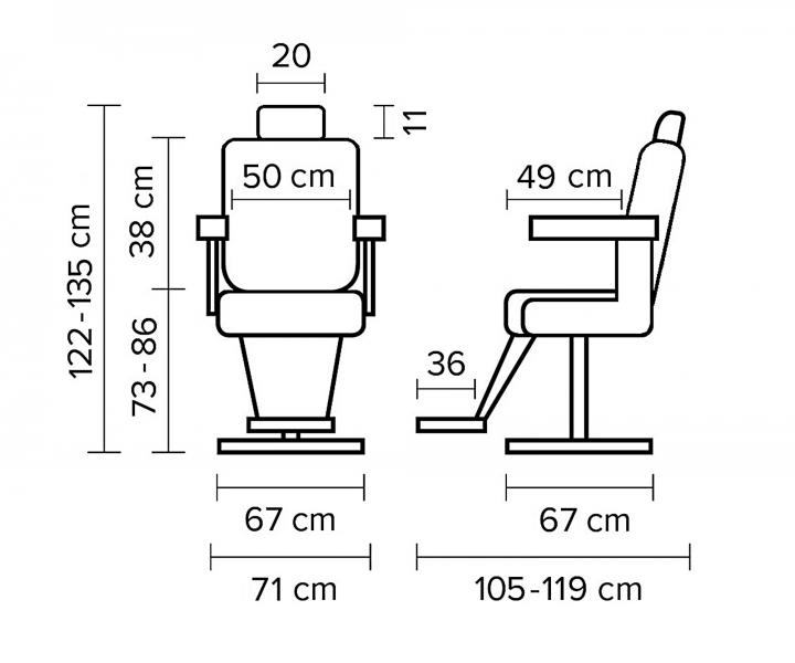 Fotel fryzjerski Barber Hairway David - srebrno-czarny - II. jako - wady na powierzchni