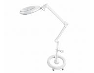 LED lampa z lup� na statywie oraz z uchwytem do blatu Weelko Mega+ White- 5 dioptrii