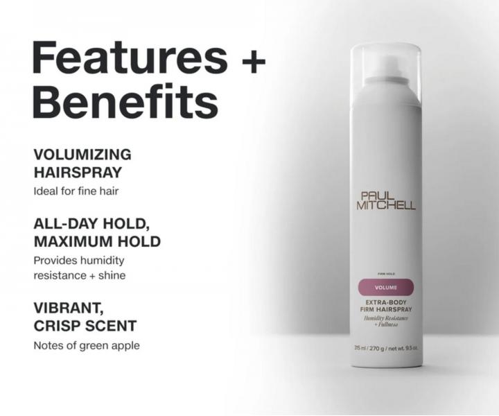 Lakier do w�os�w zwi�kszaj�cy obj�to�� maksymalnie utrwalaj�cy Paul Mitchell Volume Extra-Body Firm Hairspray - 300 ml