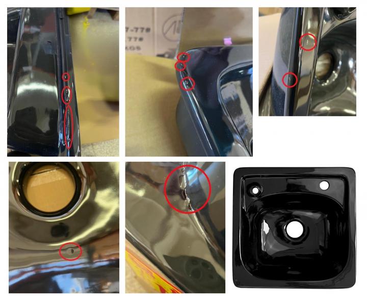 Umywalka ceramiczna do salonw barberskich Detail DHS033 - czarna - II. jako - otarcia ceramiki, wada ceramiki