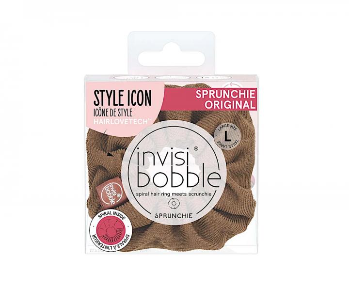 Ozdobna gumka do wosw spiralka Invisibobble Sprunchie Original Woke Up Like This - brzowa