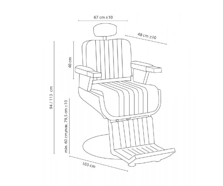 Fotel fryzjerski barberski Sibel Barburys Jethro - czarny