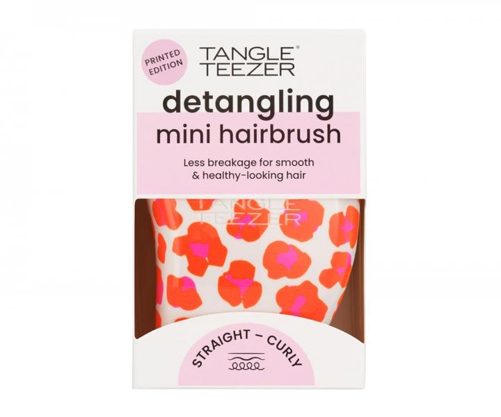 Szczotka do rozczesywania wosw Tangle Teezer Original Mini Leo Orange - biao-pomaraczowa