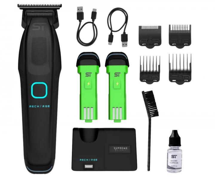 Profesjonalny trymer do w�os�w z wymiennymi akumulatorami Supreme Trimmer Recharge ST777 - czarny