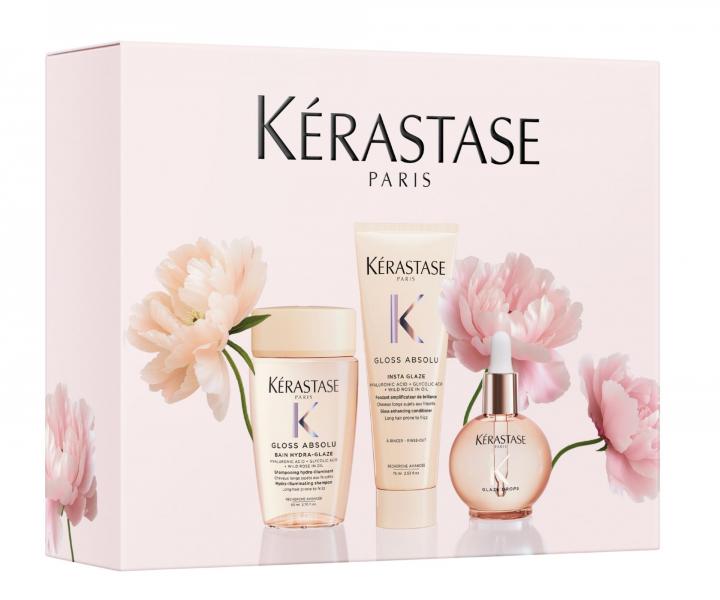 Zestaw upominkowy z olejkiem nawil�aj�cym i nadaj�cym po�ysk w�osom sk�onnym do puszenia si� K�rastase Gloss Absolu Set
