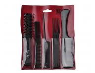 Zestaw profesjonalnych grzebieni ze szczotk Eurostil Professional - 5 szt - czarny