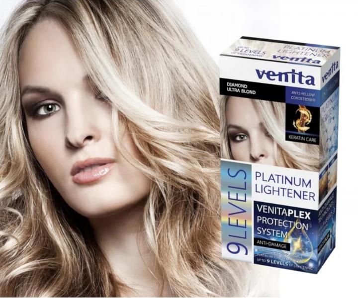 Platynowy rozja�niacz do w�os�w o 9 ton�w Venita Platinum Lightener 9 Levels Diamond Ultra Blond