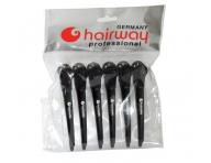 Klipsy do wosw karbonowe Hairway - 10 cm - 6 szt - czarne