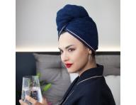 Turban do w�os�w MaryBerry Full Moon - granatowy ze z�otym paskiem