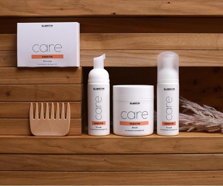 Pianka bez spukiwania do silnie zniszczonych wosw Subrina Professional Care Keratin Foam - 150 ml