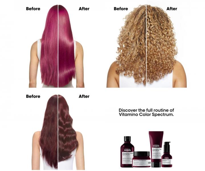 Zestaw podr�ny do piel�gnacji w�os�w farbowanych Lor�al Professionnel Serie Expert Vitamino Color Spectrum Glass Shine Hair Kit