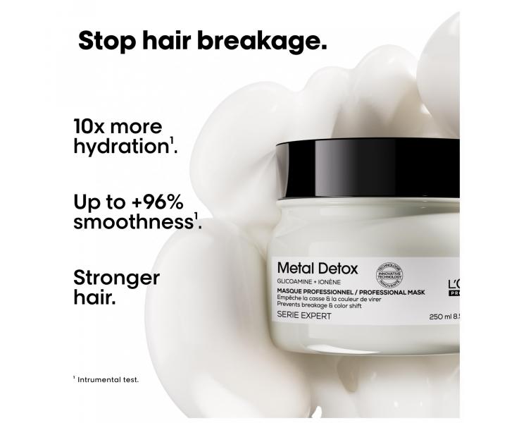 Maska do wosw farbowanych i zniszczonych Loral Professionnel Serie Expert Metal Detox - 250 ml