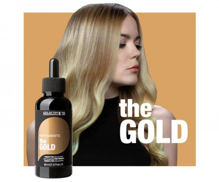 Ultra skoncentrowane czyste pigmenty Selective Professional ThePigments TheGold - 80 ml - zote