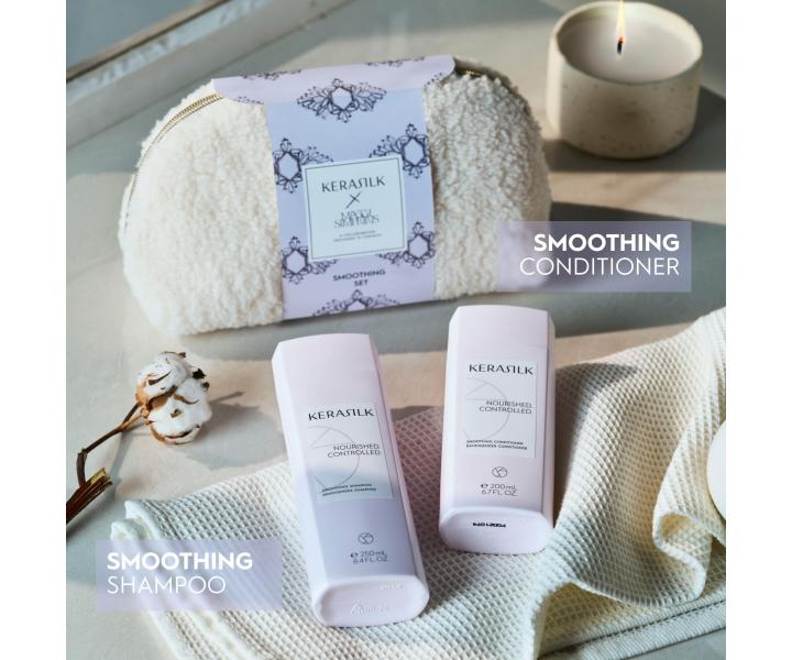 Zestaw upominkowy wygadzajcy do wosw krconych i niesfornych Kerasilk Smoothing Set + kosmetyczka gratis