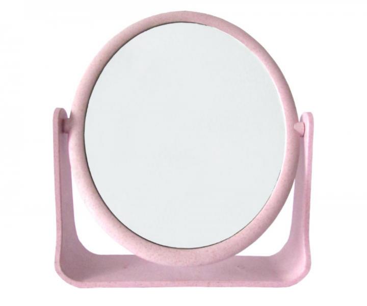 Dwustronne lusterko kosmetyczne owalne Duko 1026 z podstawk� - r�owe