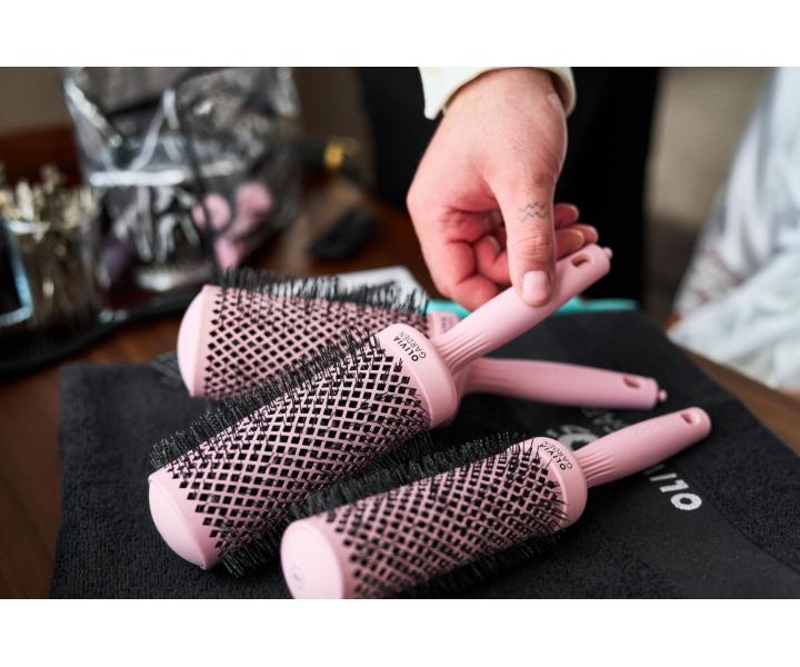 Okrga szczotka do modelowania wosw Olivia Garden Expert Blowout Speed XL Pastel Pink - 65 mm