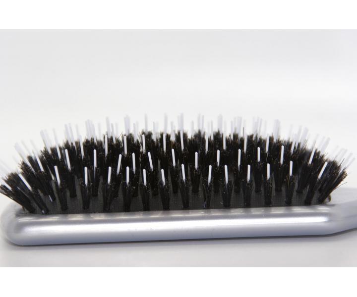 Szczotka do wosw z wosia dzika i nylonowego Eurostil Professional - srebrna