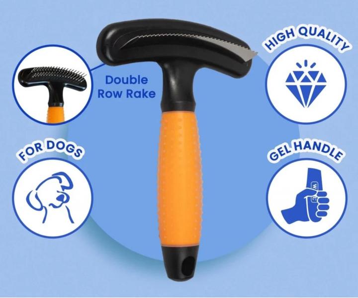 Dwustronny grzebie� do wyczesywania sier�ci zwierz�t Wahl Professional Double Row Rake 58443 - pomara�czowy