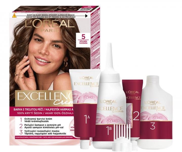 Farba do trwa�ej koloryzacji Lor�al Excellence Creme - 5 jasny br�z