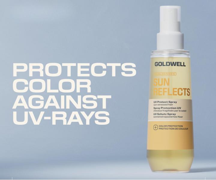 Spray bez sp�ukiwania do w�os�w nara�onych na dzia�anie s�o�ca Goldwell Dualsenses Sun Reflects UV Protect Spray - 150 ml