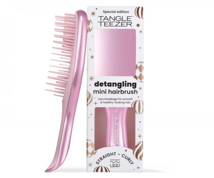 Szczotka podr�na do rozczesywania Tangle Teezer Ultimate Detangler Mini Chrome Pink Satin - jasnor�owa metaliczna