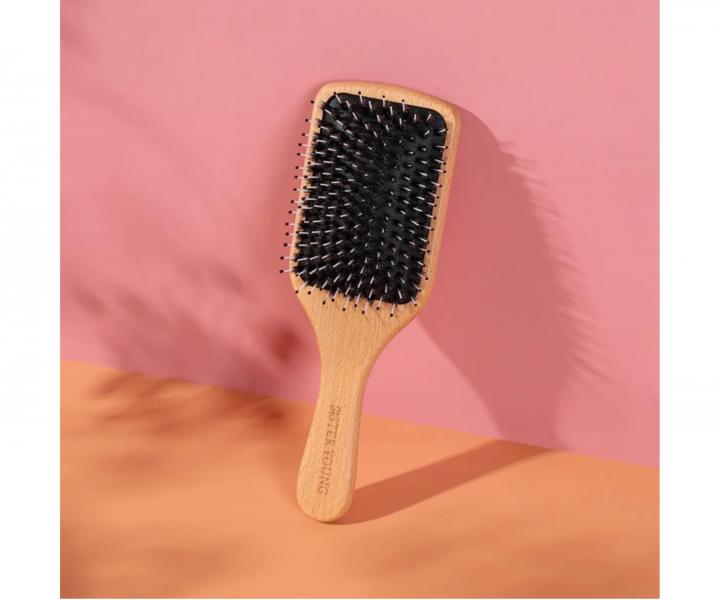 P�aska drewniana szczotka do w�os�w z w�osiem dzika i nylonowym Sister Young Vera Hair Brush - 24,3 x 8 cm