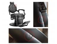 Fryzjerski fotel barberski Weelko Buzz Black - czarny - II. jako�� - rozci�ta sk�ra syntetyczna