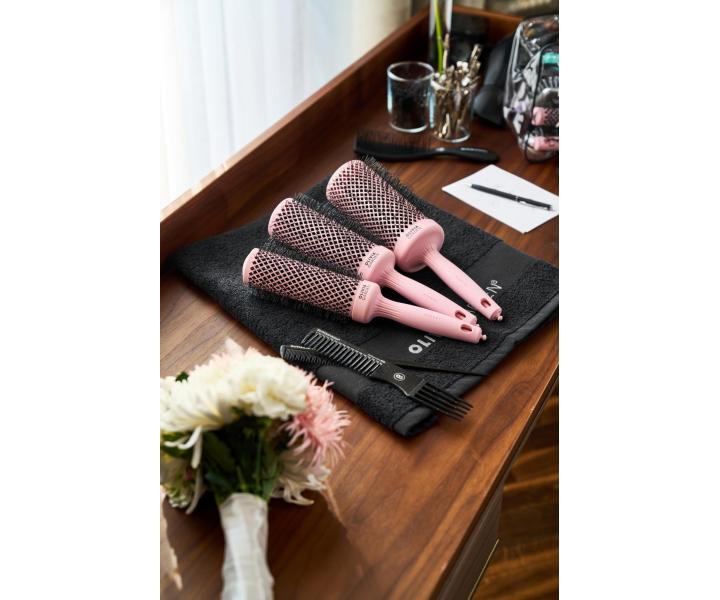 Okrga szczotka do modelowania wosw Olivia Garden Expert Blowout Speed XL Pastel Pink - 45 mm