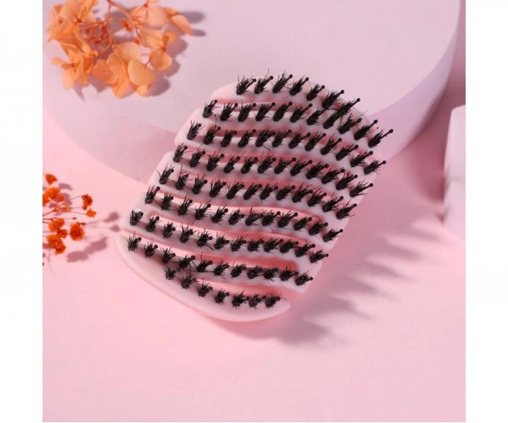 Szczotka do w�os�w z w�osiem dzika i nylonowym Sister Young Mila Pocket Hair Brush - jasnor�owa