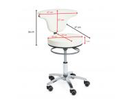 Taboret na kkach z oparciem Sibel Swivel - biay